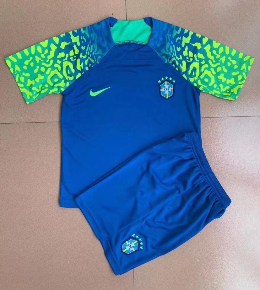 Kids-Brazil 2022 Away Concept Soccer Jersey